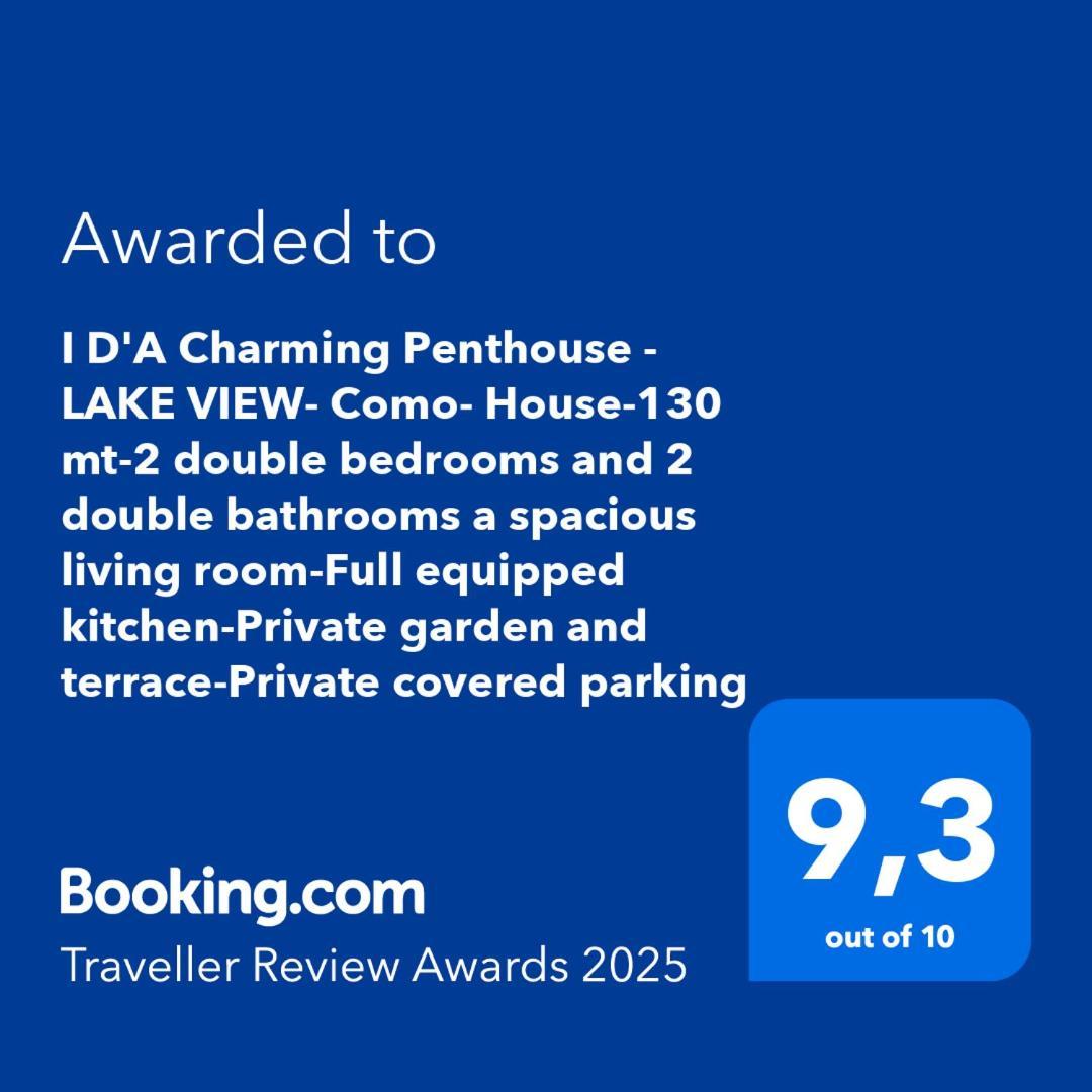 I D'A Charming Penthouse - Lake View- Como- House-130 Mt-2 Double Bedrooms And 2 Double Bathrooms A Spacious Living Room-Full Equipped Kitchen-Private Garden And Terrace-Private Covered Parking Eksteriør bilde